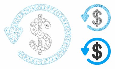 İade Vektör Örgü Karkas Modeli ve Üçgen Mozaik Simgesi