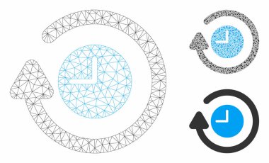 Tekrar Saat Vektör Örgü 2d Model ve Üçgen Mozaik Simgesi