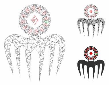 Rulet Spectre Monster Vector Mesh Ağ Modeli ve Üçgen Mozaik Simgesi