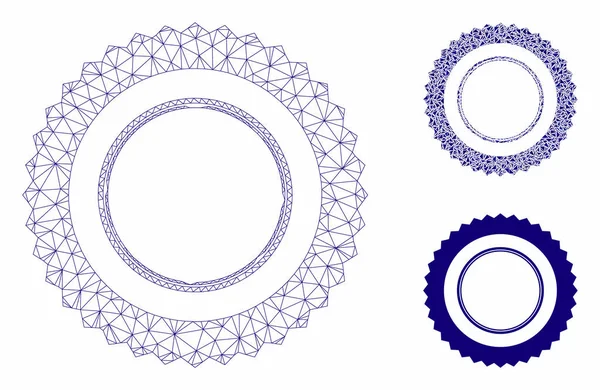 Rozet Conta Çerçeve Vektör Örgü Tel Çerçeve Modeli ve Üçgen Mozaik Simgesi