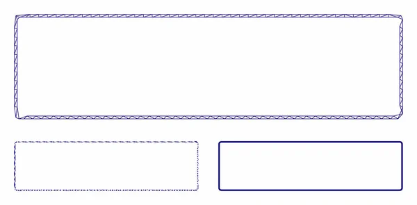 Rectangle arredondado Frame Vector Mesh Carcaça Modelo e Triângulo Ícone Mosaico — Vetor de Stock