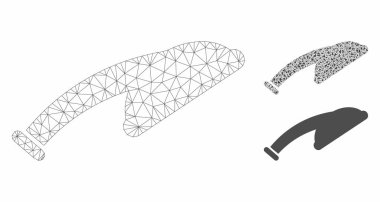 Duş başlığı vektör Mesh karkas model ve üçgen mozaik simge