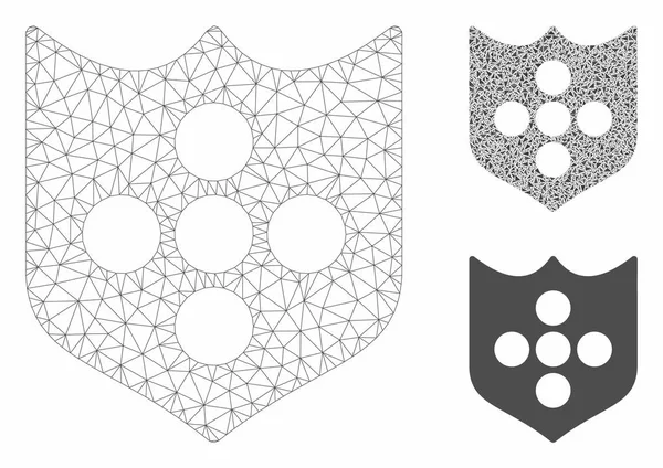 Ikona síťového modelu a trojúhelníkové mozaiky pro vektorovou síť — Stockový vektor