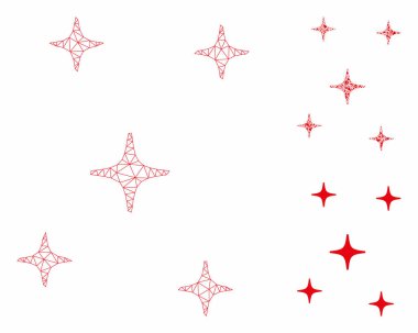 Uzay Yıldızları Vektör Örgü Karkas Modeli ve Üçgen Mozaik Simgesi