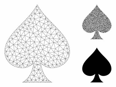 Maça Takım Elbise Vektör Örgü 2d Model ve Üçgen Mozaik Simgesi