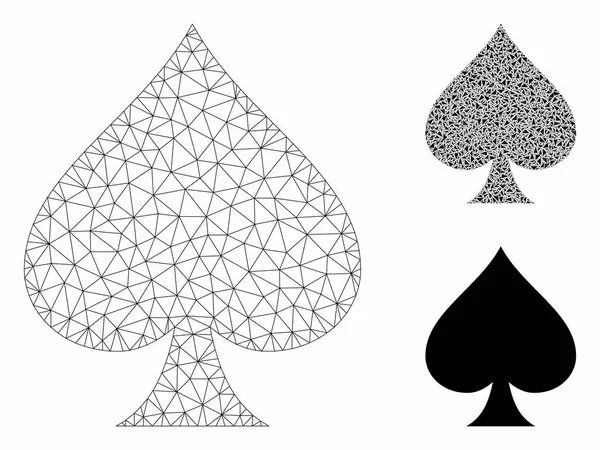 Maça Takım Elbise Vektör Örgü 2d Model ve Üçgen Mozaik Simgesi