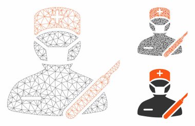 Cerrah Vektör Örgü Karkas Modeli ve Üçgen Mozaik Simgesi