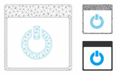 Takvim Sayfası Vektör Örgü 2d Model ve Üçgen Mozaik Simgesi ni aç