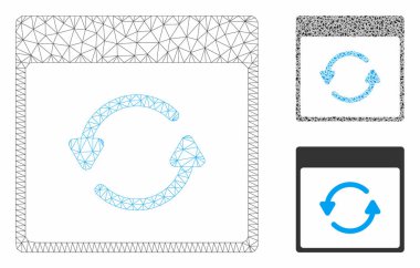 Takvim Sayfa Vektör Örgü 2d Model ve Üçgen Mozaik Simgesi güncelleştir