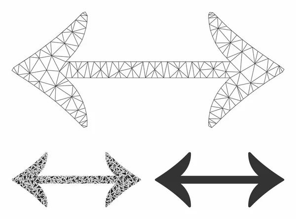 수평 벡터 메쉬 시체 모델 및 삼각형 모자이크 아이콘 스왑 — 스톡 벡터
