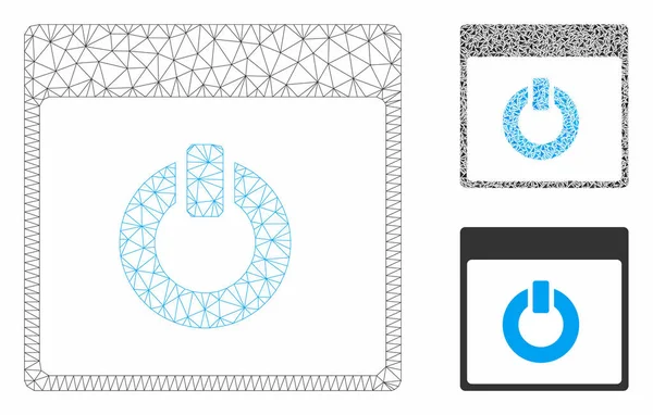 Takvim Sayfası Vektör Örgü 2d Model ve Üçgen Mozaik Simgesi ni aç