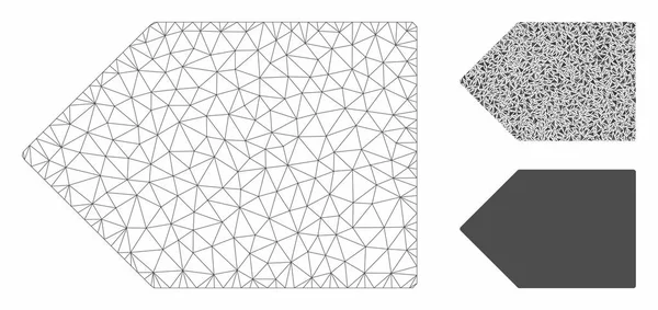 Tag Vektör Örgü 2d Model ve Üçgen Mozaik Simgesi — Stok Vektör