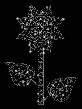 Flare Mesh Karkas Ayçiçeği Bitki Parlama Noktalar ile