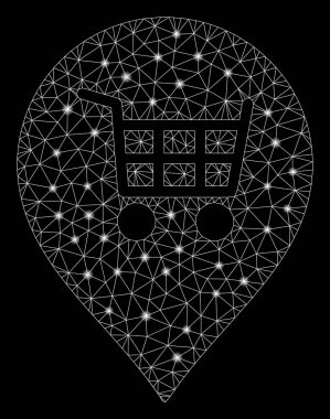 Flare Spotlar ile Parlayan Mesh Network Süpermarket Sepeti Marker