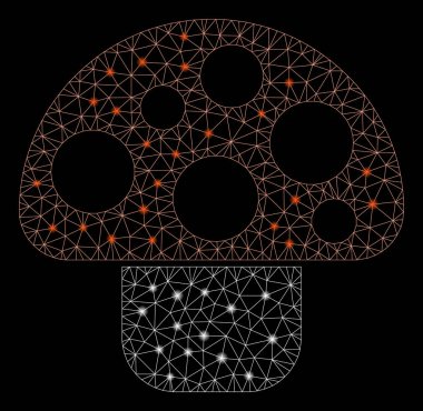 Parlama Noktalar ile Parlak Örgü Tel Çerçeve Mantar