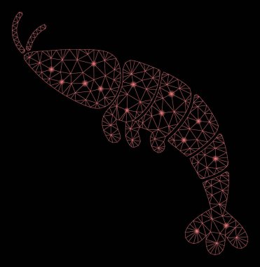 Işık Lekeleri ile Parlak Örgü Karkas Karides