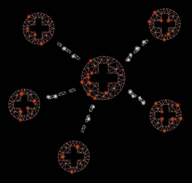 Flare Spotlar ile Flare Mesh Ağ Tıbbi Linkler