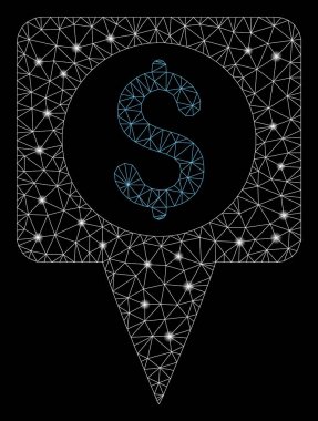 Parlama Spotları ile Parlak Mesh Ağ Para Harita İşaretleyici