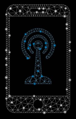 Işık Lekeleri ile Parlak Örgü Tel Çerçeve Akıllı Telefon Radyo Kontrolü