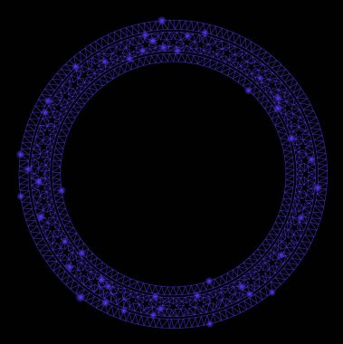 Işık Noktalar ile Flare Örgü Tel Çerçeve Yıldız Daire Çerçeve