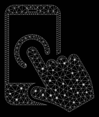 Flash Spotlarla Parlayan Örgü Tel Çerçeve Akıllı Telefon Dokunun