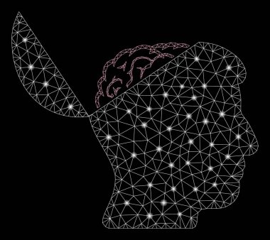 Işık Noktalar ile Parlayan Mesh 2d Açık Zihin