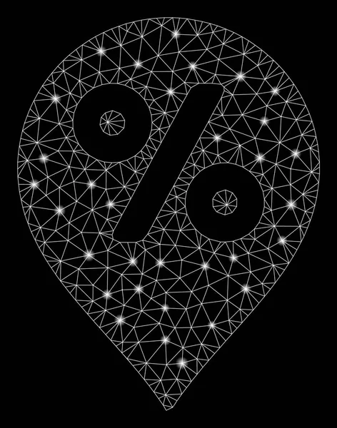 Işık Noktalı Parlak Kafes Ağ Yüzde Harita İşaretçisi