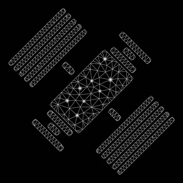 Işık Lekeleri ile Parlak Örgü Karkas Uzay İstasyonu