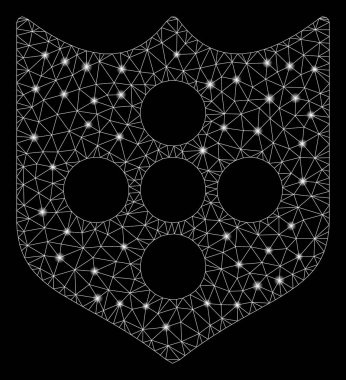 Flaş Spotlu Parlak Örgü Tel Çerçeve Kalkanı