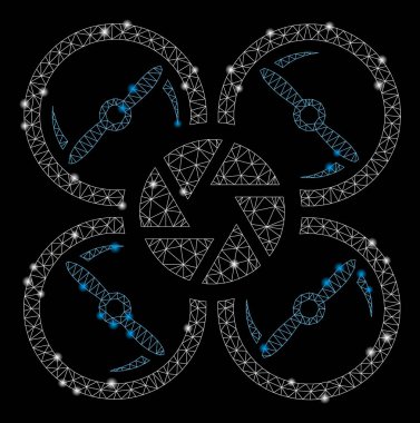 Işık Noktalar ile Parlayan Örgü Tel Çerçeve Obtüratör Drone