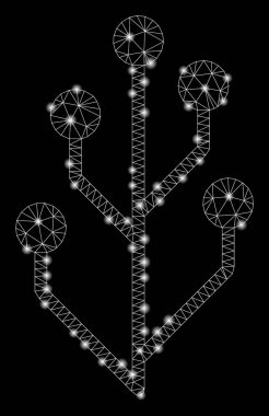 Flaş Spotlu Parlak Örgü Tel Çerçeve Devre Ağacı