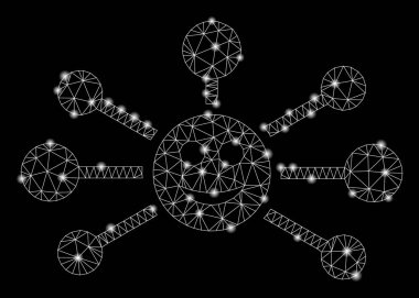 Işık Noktalar ile Flare Örgü Tel Çerçeve Gülümseme Bağlantıları