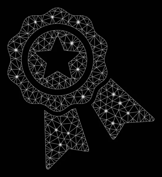 Parlama Noktalar ile Parlak Örgü Ağ Yıldız Kalite Mühür