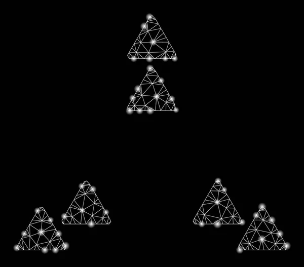 Flare mesh 2D flytta ut trianglar med flare fläckar — Stock vektor