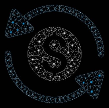 Flare Spotlar ile Parlak Mesh Ağ Para Ciro