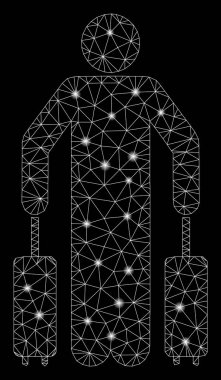 Flaş Spotlu Parlak Kafes Ağı Yolcu Bagajı