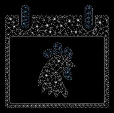 Flare Örgü Tel Çerçeve Horoz Baş Takvim Günü Flare Noktalar ile