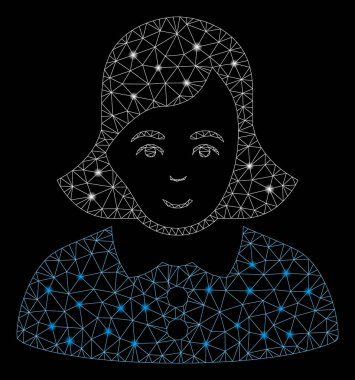 Flash Spotlu Parlak Örgü Ağ Kadını