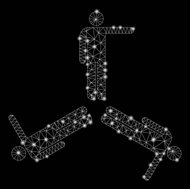 Flare Mesh Ağ İşaretfişek spotları ile Üç Pointing Men