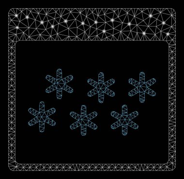 Flare Örgü Tel Çerçeve Kar Taneleri Takvim Sayfası Flare Spotlar ile