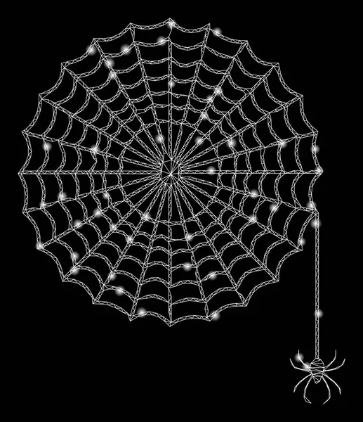 火焰网格 2d 蜘蛛网与火焰点 — 图库矢量图片
