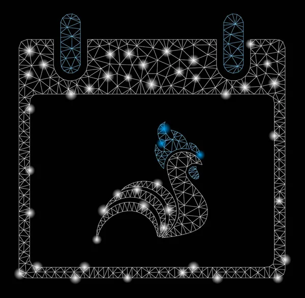 Flare Örgü Tel Çerçeve Horoz Takvim Günü Flare Spotlar ile