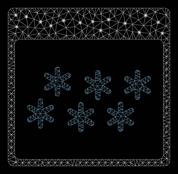 Flare Örgü Tel Çerçeve Kar Taneleri Takvim Sayfası Flare Spotlar ile