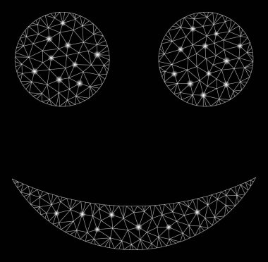 Parlama Noktalar ile Parlak Örgü Tel Çerçeve Smiley