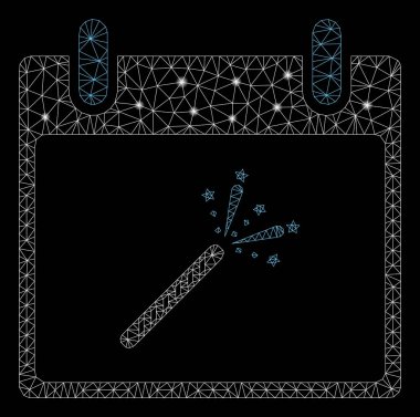 Işık Noktalar ile Parlak Örgü Ağ Sparkler Firecracker Takvim Günü