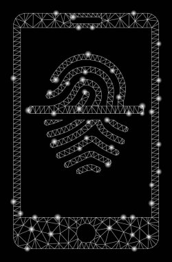 Flash Spotlu Parlak Kafes Ağ Akıllı Telefon Parmak İzi Tarayıcısı