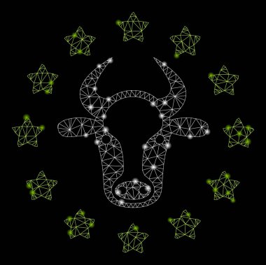 Flare Mesh Karkas Yıldızlı Boğa Parlama Noktalar ile