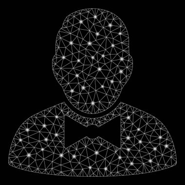 Parlama Spotlu Parlak Örgü Tel Çerçeve Garson