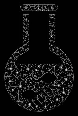 Işık Lekeleri ile Parlak Örgü Ağ Sperm Flask