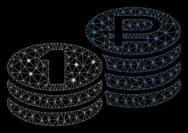 Işık Noktalar ile Parlak Örgü Tel Çerçeve Rouble Sikke Yığınları